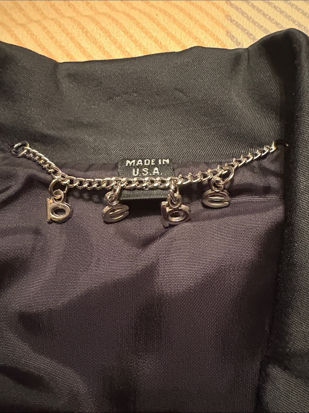 bebe Black Chain-Accent Blazer Jacket pantsuit